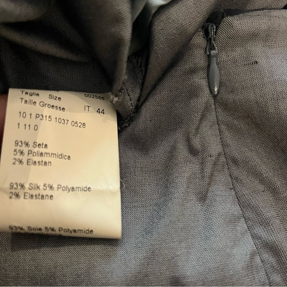 Piazza Sempione Audrey Silk Silver/Gray Metallic Cropped Trousers - Picture 7 of 9